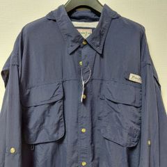 US古着 BIMINI BAY アウトドア フィッシングシャツ ベンチレーション 裏メッシュ ネイビー 紺 XL 05J0905