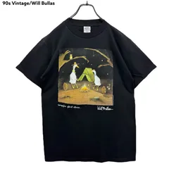90s vintage 1998 Will Bullas campfire ghost stories Art Print T-shirt Tee USA製ボディ ウィルブラス アート Tシャツ 画家T アーティストT 古着