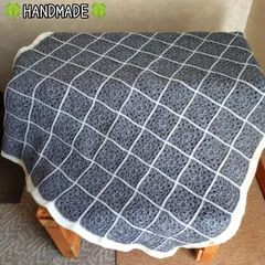 ハンドメイド 手編み ブランケット お花モチーフ 1