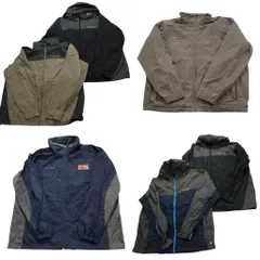 古着卸 まとめ売り コロンビア ライト ジャケット 6枚セット (メンズ 2XL ) スタンドカラー フーディー チームロゴ 中古 古着 NC1967