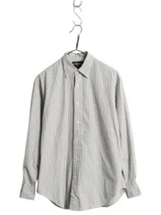 【お得なクーポン配布中!】 80s ラルフローレン ストライプ オックスフォード 長袖 シャツ レディース M メンズ S 程/ 古着 ヴィンテージ ポロ コットン 薄手 きれいめ