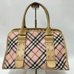 ★M16 BURBERRY バーバリー ブルーレーベル ハンドバッグ ノバチェック ファスナータイプ 内側チャック収納 ピンク レディース バッグ 鞄