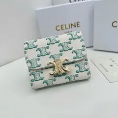 極美品　CELINE セリーヌ　折り財布　三つ折り　ロゴグラム　グリーン　人気 楽天市場】CELINE セリーヌ（カラーグリーン）（レディース財布