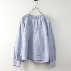 サマンサモスモス SM2 Samansa Mos2 切替レースブラウス F/ライトブルー トップス 長袖 ギャザー プルオーバー【2400014519402】