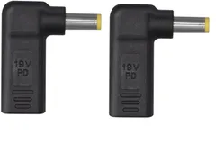 【在庫処分】LeTradeJP ACアダプター 変換アダプター 2個セット C入力 DC 5.5x2.5mm 変換プラグ C変換プラグ PD 充電 90° 変換 高速データ転送 高耐久パワー出力 19V ノートパソコン/PD電源アダプタ/PD誘導機能電源の使用