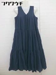 ◇ titivate ティティベイト ノースリーブ Vネック ウエストリボン ロング ワンピース サイズS ネイビー レディース  【1108310000730】