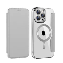 iPhoneケース iPhone16 16Pro 16ProMax 16Plus magsafe 手帳型 Pro Max プロ マックス スマホ 携帯 アイフォン アイホン カバー 耐衝撃 おしゃれ 韓国 カメラ保護 グレー359