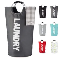 【数量限定】取っ手付き 撥水加工 おしゃれ ランドリー収納 折りたたみ 大容量 洗濯かご ランドリーかご ランドリーバスケット 大 100L Caroeas