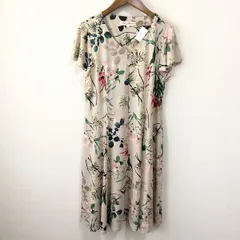 #snc スーパービューティー Super Beauty ワンピース 42 ベージュ 半袖 花柄 レディース [845453]