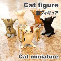 猫 ミニチュア フィギュア 5個セット ペン立て 置物 インテリア 雑貨 かわいい