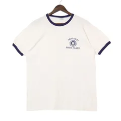 70年代 USA製 Champion チャンピオン リンガーＴシャツ ヴィンテージ カレッジ バータグ ホワイト (メンズ L) 中古 古着 A4273