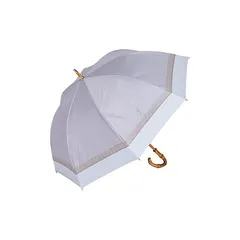 日傘 長傘 完全遮光 UVカット 遮光率100% 軽量 晴雨兼用 遮熱 Refume レフューム 母の日 30代 40代 50代 レディース 雨具 無地 紫外線対策 2段 3色切替 REFU-0021 グレージュ/ホワイト 0