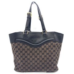 グッチ トートバッグ GGキャンバス ×レザー ブラウン 272398 レディース GUCCI ABランク 中古