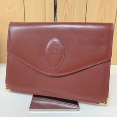 61 Cartier カルティエ ビンテージ クラッチバッグ ボルドー