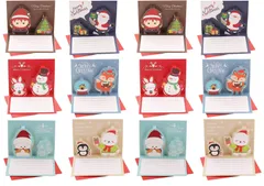 【特価セール】POP UP カード クリスマス クリスマス ギフト 立体 カード 3D DIY 【10CMX8CM】 クリスマスグリーティングカード クリスマスカード 封筒付き ポップアップ 6種類12枚セット 12枚 12B