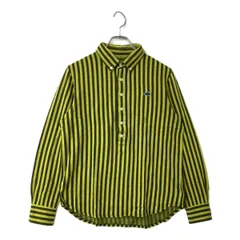 中古 メンズ パーリーゲイツ PEARLY GATES 長袖ポロシャツ 5(L) 緑×黄色 ボタンダウン ストライプ