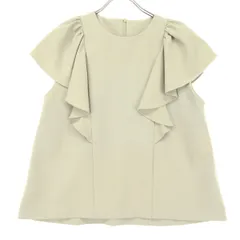 美品 SYSORUS シソラス フレンチスリーブ ブラウス F ベージュ フリル レディース 古着