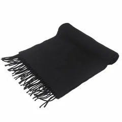 ハロッズ Harrods 美品 マフラー ロゴ 刺繍 フリンジ ウール 黒 ブラック 0114のサムネイル