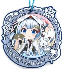 【中古】キーホルダー 雪ミク/2018 雪ミクオールスターズ ラバーチャーム きゅんキャラいらすとれーしょんず 「一番くじ 雪ミク ～SNOW MIKU～ Second Season」 K賞