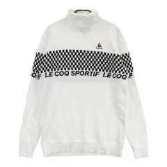 サイズ：L LE COQ GOLF ルコックゴルフ  タートルネック長袖Tシャツ 起毛 チェッカー柄 ホワイト系 [240101441910] ゴルフウェア メンズ ストスト