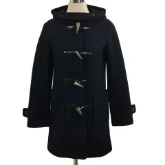 グリーンレーベルリラクシング ユナイテッドアローズ green label relaxing コート ダッフル ハーフ 無地 トグルボタン センターベント ウール 長袖 38 紺 ネイビー