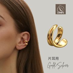 Hypoallergenic ear cuffs made of 18K gold, nickel-free, simple design with a double-line design. Perfect for women, these elegant gold jewelry pieces offer a sophisticated look at a low price. Free shipping. From CRAIFE.