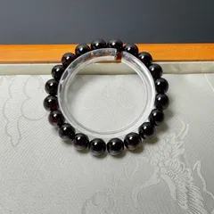 天然水晶★【ワイン色ロードライトガーネット】★パワーストーン ブレスレット 天然石B 幸運 お守り 9.8-10.1mm ZB8363