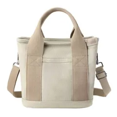 【在庫処分】[Sitengle] トートバッグレディースキャンバスショルダーバッグ斜めがけ2way仕切り ミニトート 小さめ ハンドバッグシンプル無地軽量お散歩お買い物旅行通勤メンズレディース