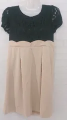 ◇ Sweet Mommy マタニティ レース 切替 半袖 ミニ ワンピース サイズM ブラック ピンクベージュ系 レディース P  【1307040035481】