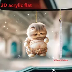 キーホルダー 猫 かわいい デブねこ 2D アクリル 8cm 太ったねこ ぽっちゃり キーリング おもしろ バックミラー 鍵 インテリア おしゃれ ネコ t2587