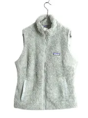 【お得なクーポン配布中!】 パタゴニア ロスガトス フリース ベスト レディース L / 14年製 Patagonia 毛長 パイル ボア 重ね着 フルジップ アウトドア ハイネック 緑