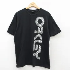 L/古着 オークリー 半袖 Tシャツ メンズ ビッグロゴ コットン クルーネック 黒 ブラック 25aug25 中古