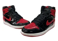 ナイキ NIKE 21年製 AIR JORDAN 1 RETRO HIGH OG PATENT BRED エア ジョーダン レトロ ハイ パテント ブレッド AJ1 シューズ 赤 黒 555088-063 スニーカー ブラック 28.5cm 104S-995