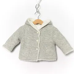 ギャップ フード付きジャケット くまみみ付き 裏ボア ジャンパーアウター ベビー 女の子用 6-12monthsサイズ グレー GAP 【中古】