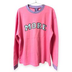 ピンク トレーナー 韓国 MORETHANDOPE クルーネック フリーサイズ 90s y2k 00s ゆめかわ