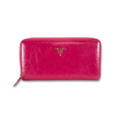 PRADA プラダ ラウンドファスナー長財布 ラウンドジップ ピンク