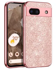 【数量限定】ワイアレス充電対応 薄型 ケース ケース ケース 軽量 8a 8a 8a ストラップホール付き スマホケース 耐衝撃 グリッター グーグルピクセル8a 輝きピカピカ カバー TPU カバー（ローズゴールド ソフト ピクセル キラキラ バラ金） Pi