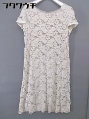 ◇ UNITED ARROWS ユナイテッドアローズ 総レース 半袖 ミニ ノーカラー ワンピース サイズ 38 ベージュ レディース  【中古】 【1202080005879】