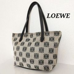 ロエベ　レザー ストライプデザイン バッグ　旧ロゴ LOEWE LOEWE ロエベ ショッパー ストライプ ロゴ トートバッグ