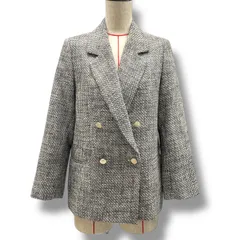Mila Owen ミラオーウェン 金釦ダブルブレストブレザー テーラードジャケット ツイード 金ボタン 09WFJ221010 黒 白 金 ブラック ホワイト ゴールド 0サイズ レディース 秋 ゴーゴー古着マルイ北千住店 11 No.1022