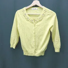 ◇ ⊇ Apuweiser-riche アプワイザー・リッシェ 長袖 カーディガン サイズ2 ライトグリーン系 レディース E  【1411210013411】