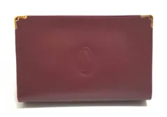 カルティエ マスト セカンドバッグ L1000060 クラッチバッグ レザー カーフ ボルドー ゴールド金具 Cartier