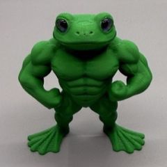 フィギュア カエル マッスル 二足歩行 おもしろい 置物 7cm グリーン