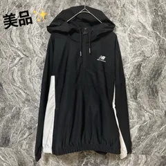美品<!-利用不可文字-!> ニューバランス new balance ウインドブレーカー　ナイロンジャケット レディース 【S】黒×白 スポーツ カジュアル