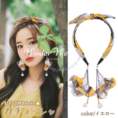 ldc1c　ヘアアクセサリー　レディース　イヤリングカチューシャ　レトロ　おしゃれ　花　揺れる　ヘアアクセ　　ビジュー　大人　こども　可愛い　髪飾り　レディース　髪留め　ヘアバンド　復刻　イヤーカフ　イヤーカーフ　夏祭り　ヘアーバンド　winterweek