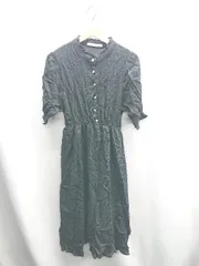 ◇ ⊂ SHEENA DEL RAY シーナデレイ 半袖 膝丈 ワンピース サイズM ネイビー系 レディース E  【1410100013661】