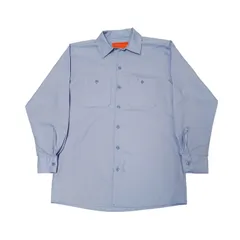 UNIVERSAL OVERALL ユニバーサルオーバーオール 長袖 ワークシャツ 無地 ブルー系 M　B202507