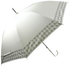 【迅速発送】長傘 日傘 晴雨兼用 レディース 58cm UＶカット100 UPF50+ 内側特殊コーティング 一級遮光 遮熱 軽量 丈夫 耐風 グラスファイバー親骨 ワンタッチ ジャンプ傘 おしゃれ チェック オフ白
