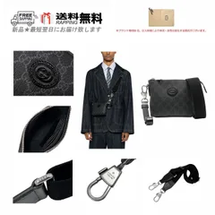 GUCCI グッチ バッグ BAG メッセンジャー ショルダー ポーチ スプリーム GG ストラップ ロゴ イタリア製 新品 ★ ブラック L024..