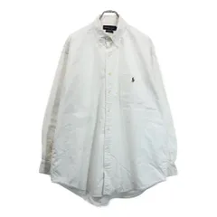 90年代 RALPH LAUREN ラルフローレン BIG SHIRT 長袖シャツ ホワイト(メンズ L)中古 古着 v4444